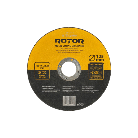 Întreținere casă și fermă - Disc abraziv pentru metal+inox ROTOR 125*1,6*22,23