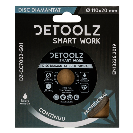 Disc diamantat continuu Detoolz 110x20mm, taiere umeda [2]