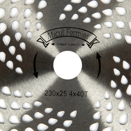 Disc motocoasa Micul Fermier, 40T, vidia, grosime 1mm, Ø230mm [3]