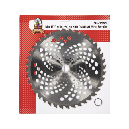 Disc motocoasa Micul Fermier, 40T, vidia ondulat, Ø255mm [1]