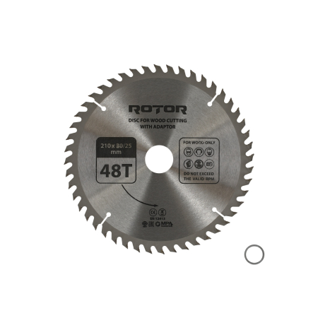 Întreținere casă și fermă - Disc taiat lemn ROTOR 210*30/25 cu adaptor 48T