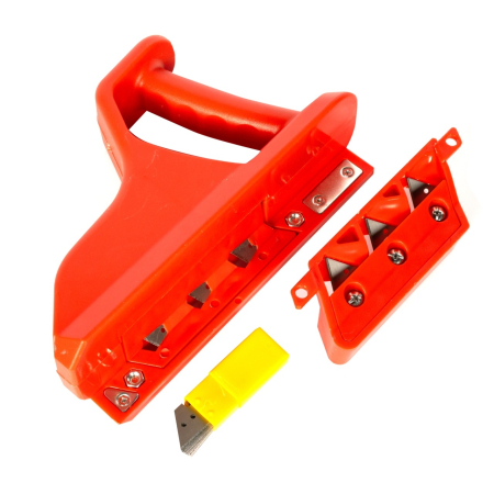 Dispozitiv Detoolz pentru sanfrenare gips-carton, aschiere unghi 45°60°, cu 10 lame [1]