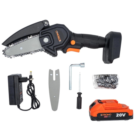 Întreținere casă și fermă - Fierastrau cu lant pe acumulator AAS20 STROMO, 2x lame, 2 x lanturi