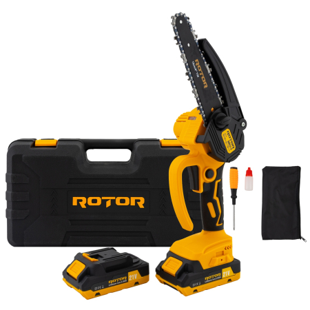 Întreținere casă și fermă - Fierastrau cu lant si acumulator ROTOR RMC21-6, 12m/s, 21V / 2Ah