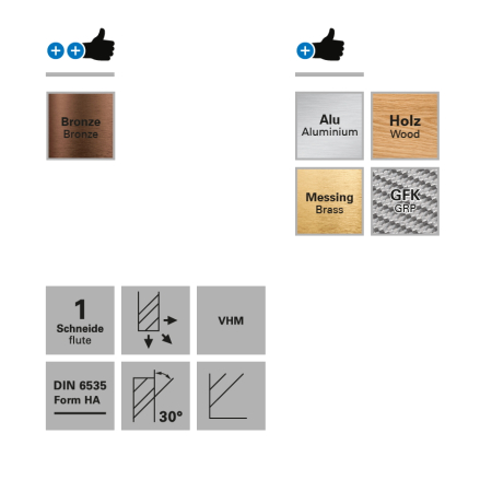 Freza cu 1 canelura, Alcrona, Datron 0068930E, 3.0x6.0mm [2]