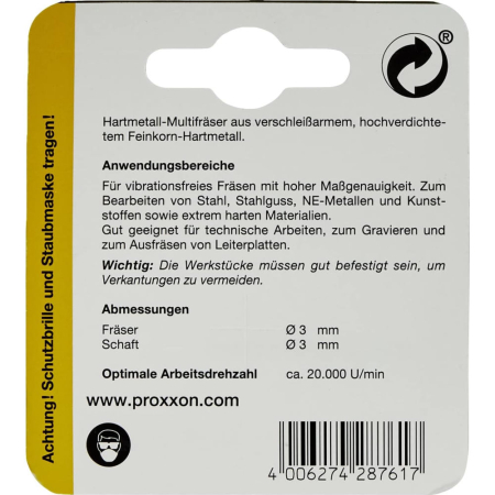 Freza cu 2 caneluri, Proxxon 28761, 3.0x3.0mm [4]