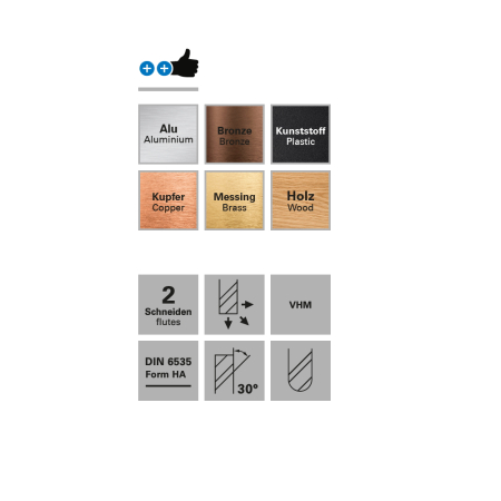 Freza cu varf rotund, Datron 0068406, doua caneluri, 6.0x10.0x6.0mm [2]