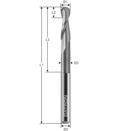 Freza cu varf rotund, Datron 0078503, Toric Cut, 3.0x6.0x6.0mm [1]