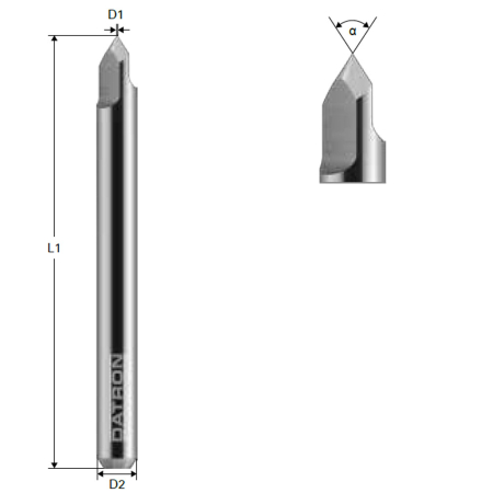 Freza echilibrata pentru gravura, Datron 0068282G, 30 grade, 0.10x6.0mm [1]