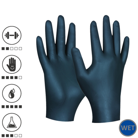 Organizare depozitare, protectie - Gebol 709664, Set 100 de manusi de protectie Blue Nitril Comfort, din nitril, calitate superioara, extra subtiri, marimea 10/XL