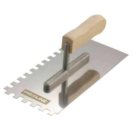 Constructii - GLETIERA INOX DINTATA CU MANER LEMN 270X130/4MM