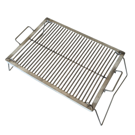 Camping - GRATAR INOX TIP PORTABIL CU PICIOARE SI RAMA 52X37CM