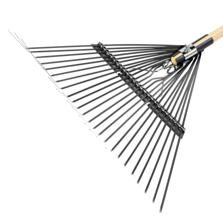 Grebla frunze 24 dinti flexibili,maner lemn,1650mm [3]