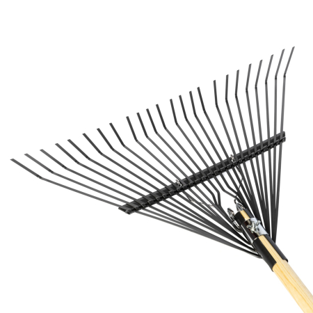 Grebla frunze 24 dinti flexibili,maner lemn,1650mm [5]