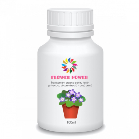 Agricultura ecologică - Îngrășământ organic pentru flori în ghiveci, cu aplicare directă, doză unică, Flower Power