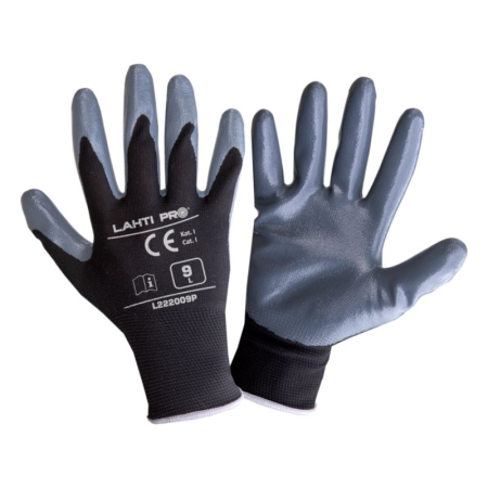 Organizare depozitare, protectie - MANUSA NITRIL CU POLIESTER / GRI-NEGRU - 7