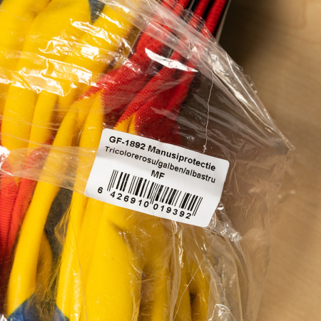 Manusi protectie Tricolore rosu/galben/albastru MF [2]