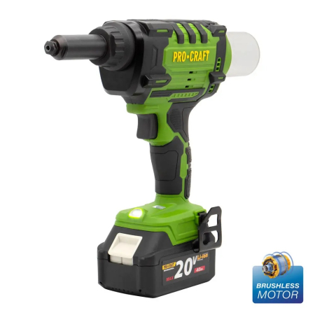 Întreținere casă și fermă - Masina de nituit nituri-pop cu 2 acumulatori 2 Ah si incarcator PROCRAFT PRG20