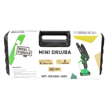 Mini drujba Micul Fermier, 20V, cu doua lame 6'' si 8'', doua lanturi [19]