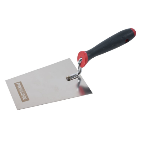 Mistrii - MISTRIE INOX TRAPEZOIDALA CU MANER GUMAT 140X80X60MM