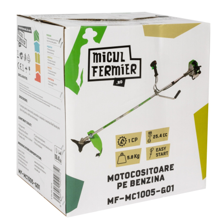 Motocositoare Micul Fermier 1CP, 25.4CC, motor benzina 2T, pornire rapida, 3 accesorii, tija 26mm [8]