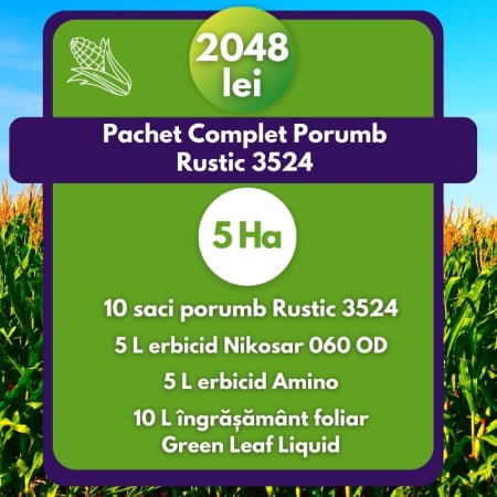 Seminţe și material săditor - Pachet Complet Porumb Rustic 3524- 5 Ha