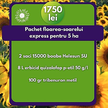 Pachete comerciale - Pachet express fl-soarelui 5 ha (semințe+erbicide)
