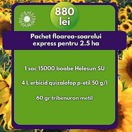 Pachete comerciale - Pachet express fl-soarelui 2,5 ha (semințe+erbicide)