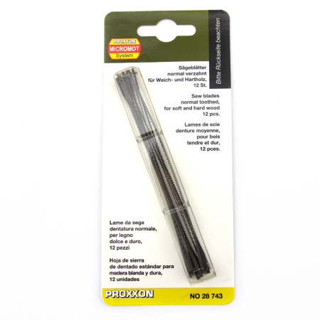 Panze cu pin pentru traforaje, 18 TPI, 12 buc, Proxxon 28743 [2]