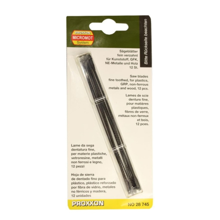 Panze cu pin pentru traforaje, 25 TPI, 12 buc, Proxxon 28745 [2]