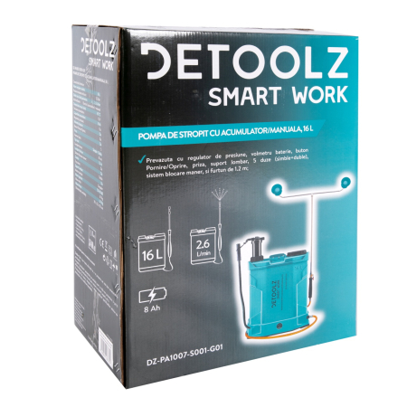 Pompa de stropit 2 in 1 ( acumulator si manuala), Detoolz 16L [16]
