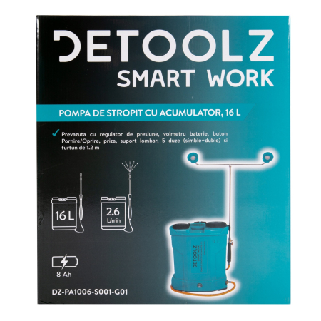 Pompa de stropit cu acumulator, Detoolz 16L [20]