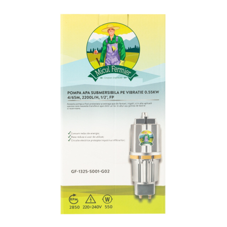 Pompa submersibila vibr 0,55kW 4/65m 2200l/h 1/2" FP [7]