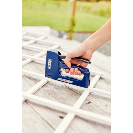 Rapid 20009502, capsator dual Rapid R453E, ptr capse nr. 53 si cuie nr. 8, 2 in 1 pentru tamplarie si tapiterie, maner ergonomic si piese de uzura din otel [5]