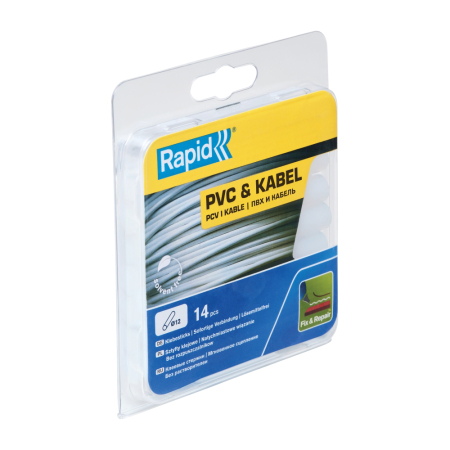 Rapid 5000695, set 14 batoane de adeziv, cabluri si PVC, transparente, 12 x 94 mm [1]