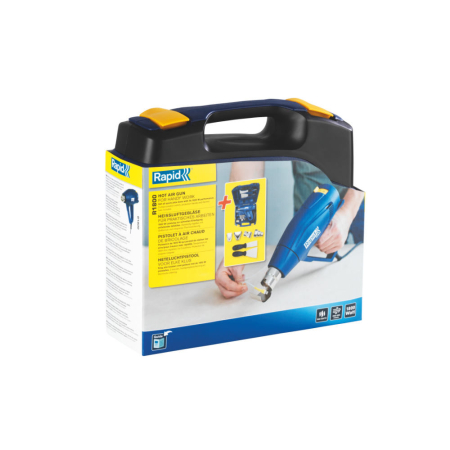 Rapid 5001350, Set pistol cu aer cald R1800, temperatura 300-550 grade, 1600W, debit reglabil in 2 trepte 250-450l/min, + geanta de transport si accesorii [7]