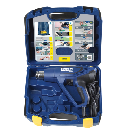 Rapid 5001352, Pistol cu aer cald R2000, 2000 W, 3 trepte temperatura si debit, 250 - 500 l/min, 60-600 °C, + geanta [9]