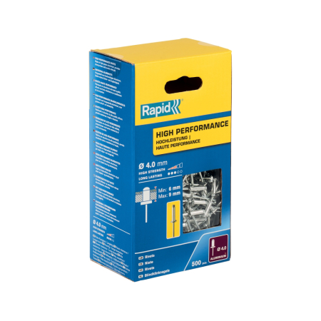 Constructii - Rapid 5001434, set 500 de nituri high performance, Ø4.0 x 12 mm