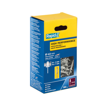 Constructii - Rapid 5001435, set 350 de nituri high performance, Ø4.8 x 10 mm