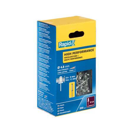 Constructii - Rapid 5001437, set 300 de nituri high performance, Ø4.8 x 14 mm