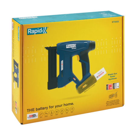 Rapid 5001509, P4A, Pistol capsator cu acumulator (doar corpul) BTX553, functional cu capse No.53 si cuie No.8, Bosch Power for All Alliance [8]