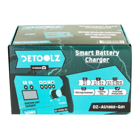 Redresor auto Detoolz, 360W 12V-24V, 15A-20A 10-400Ah CM [6]