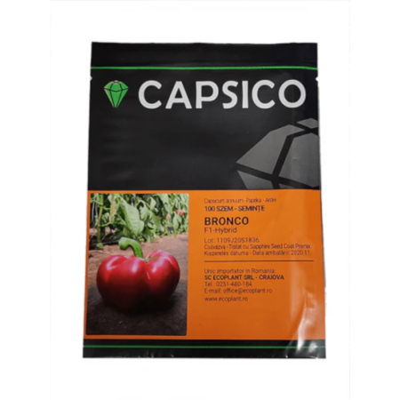 Ardei - Semințe ardei gogoșar, Bronco F1