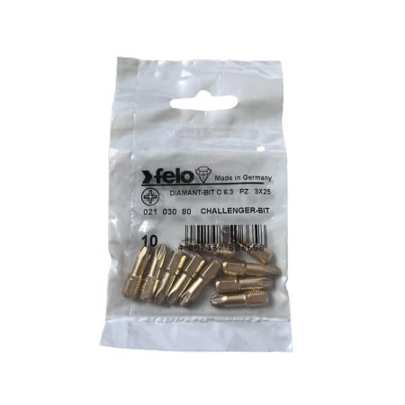 Biti si seturi biti - Set 10 biti Felo, seria Diamantati profil Pozidrive, C6.3, PZ3, 25mm