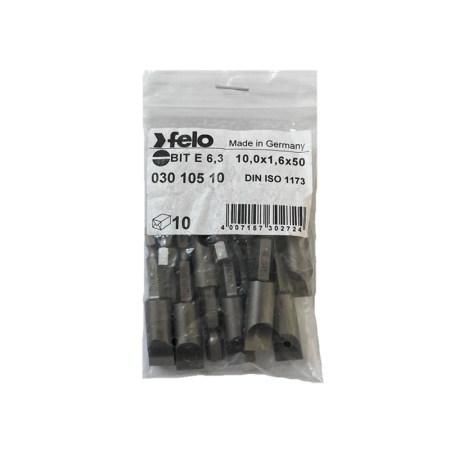 Scule de mana - Set 10 biti Felo, seria Industrial profil Drept, E6.3, 10.0x1.6mm, 50mm