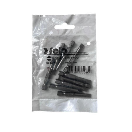 Scule de mana - Set 10 biti Felo, seria Industrial profil Drept, E6.3, 5.5x1.0mm, 50mm