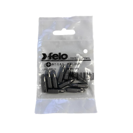 Biti si seturi biti - Set 10 biti Felo, seria Industrial profil Pozidrive, C6.3, PZ2, 25mm
