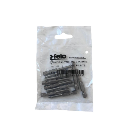 Gradinarit  - Set 10 biti Felo, seria Industrial profil Torx Plus, E6.3, IP25, 50mm