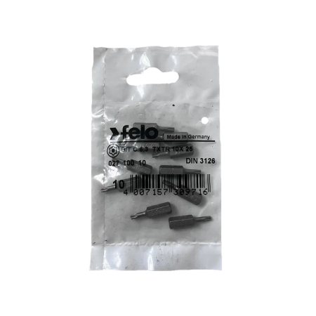 Gradinarit  - Set 10 biti Felo, seria Industrial profil Torx TR, C6.3, TTX10, 25mm