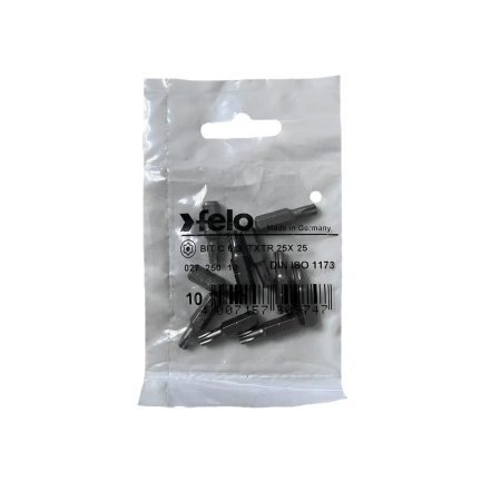 Gradinarit  - Set 10 biti Felo, seria Industrial profil Torx TR, C6.3, TTX25, 25mm